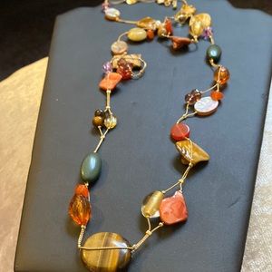 Lia Sophia stone and crystal necklace NWT!